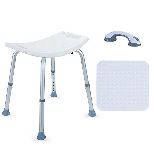CCLIFE Duschhocker für Senioren mit Rutschfeste Matte 120kg Höhenverstellba günstig online kaufen