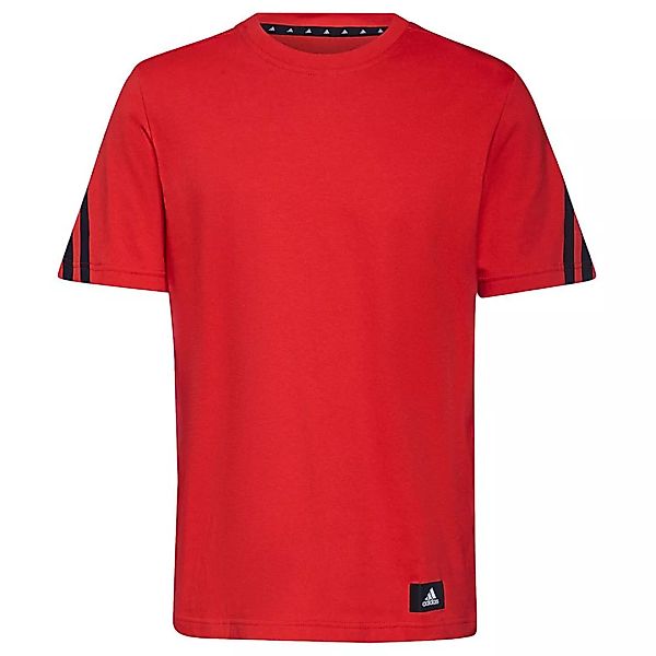 Adidas Fi 3 Stripes Kurzarm T-shirt 2XL Vivid Red günstig online kaufen