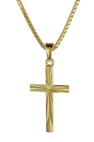 trendor Kette mit Anhänger Kreuz-Anhänger Gold günstig online kaufen