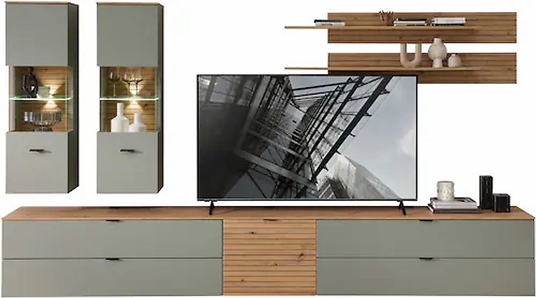 Innostyle Wohnwand »Ina Wohnwand, 340x185x44 cm (B/H/T)«, (7 St.) günstig online kaufen