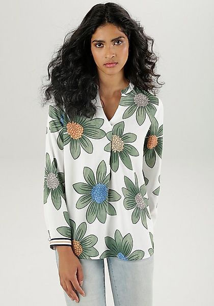 Aniston SELECTED Schlupfbluse mit gestreiften Manschetten günstig online kaufen