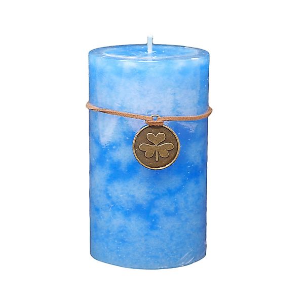 B&S Stumpenkerze Trendkerze durchgefärbt marmoriert türkis günstig online kaufen