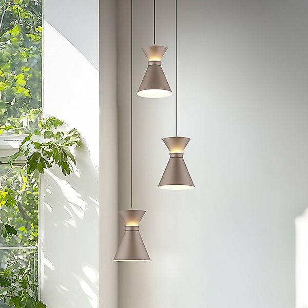 Helestra LED-Hängelampe LUK, 3-flg., braun, dimmbar günstig online kaufen