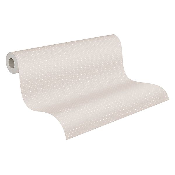Bricoflor Kindertapete Neutral Beige Tapete mit Pünktchen Ideal für Babyzim günstig online kaufen
