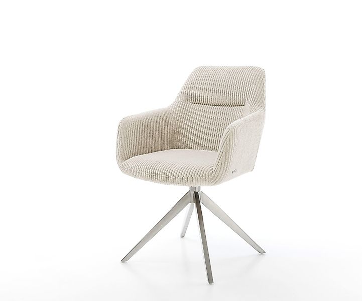 Drehstuhl Pejo-Flex Cord Beige Kreuzgestell breit Edelstahl 360° drehbar Wi günstig online kaufen