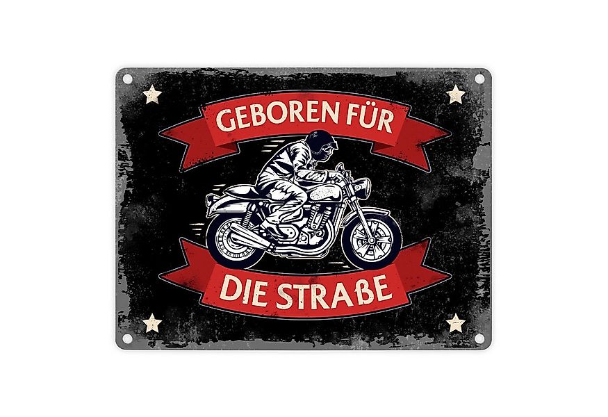 speecheese Metallschild Geboren für die Straße Metallschild in 15x20 cm mit günstig online kaufen