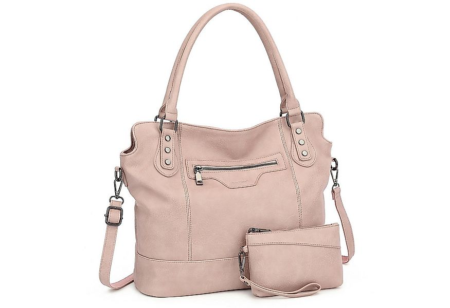 TAN.TOMI Handtasche Damen Schultertasche - Set Shopper Umhängetasche Henkel günstig online kaufen