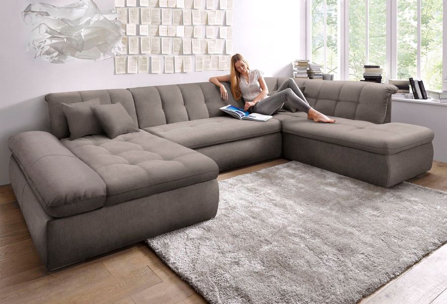 DOMO collection Wohnlandschaft "Moric Luxus incl. Zierkissen" U-Form, bis 1 günstig online kaufen