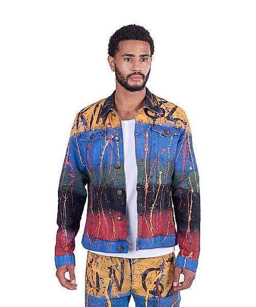KINGZ Jeansjacke Destroyed Colorblind Designer Jeansjacke Blau S günstig online kaufen
