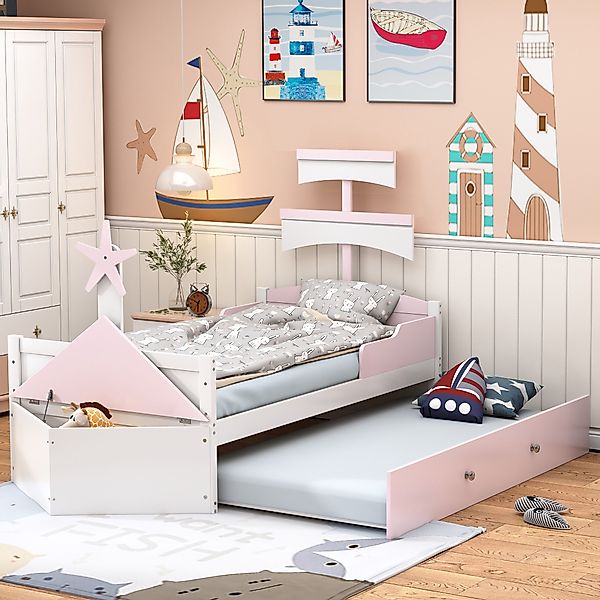 HAUSS SPOLE Kinderbett 90x200 cm Segelbootform, günstig online kaufen