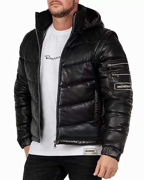 Reichstadt Bomberjacke Herren Echtleder Jacke 22RS32LUX Black L mit abnehmb günstig online kaufen