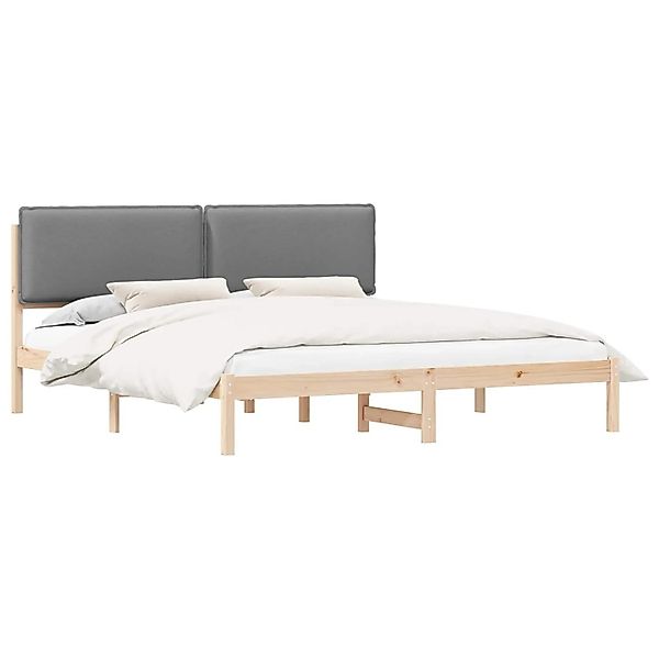 vidaXL Bettgestell mit Gepolstertem Kopfteil Hellgrau 180 x 200 cm 877819 günstig online kaufen