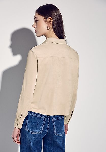 STREET ONE Klassische Bluse Velours Hemdbluse günstig online kaufen