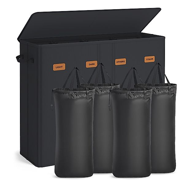 SONGMICS Wäschekorb, mit 4 Fächern, 210 günstig online kaufen