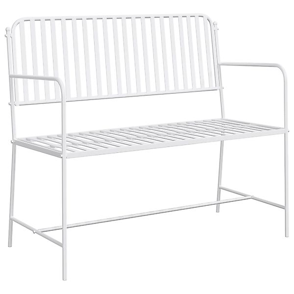 vidaXL Bank Weiß Metall 103,5 x 51,5 x 90 cm Langlebig Gartenbank 42008116 günstig online kaufen