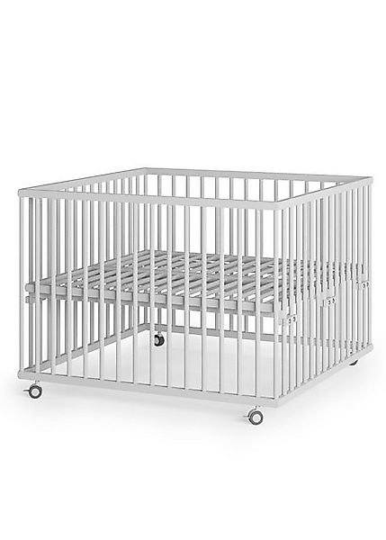 Sämann Babybett Laufgitter 100x100 cm mit Lattenrost weiß Premium Kollektio günstig online kaufen