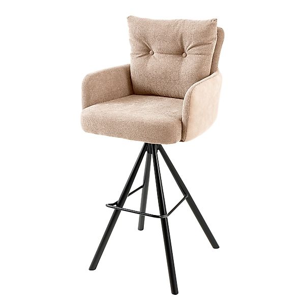 riess-ambiente Barhocker BIG GEORGE champagner beige / schwarz · Samt · Fla günstig online kaufen