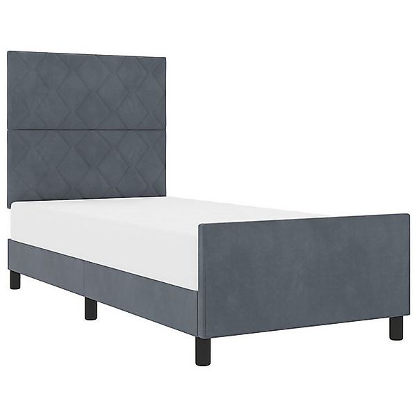 vidaXL Bett Bettgestell Dunkelgrau 90x190 cm Samt (1-tlg) günstig online kaufen