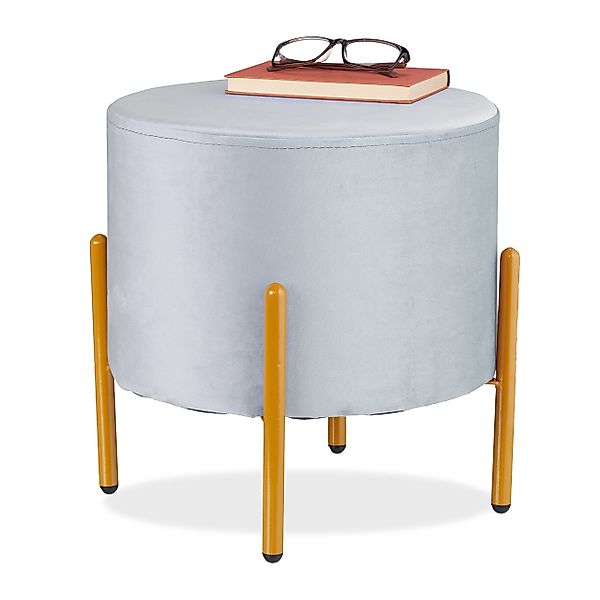 relaxdays Sitzhocker Samt Hocker mit 4 günstig online kaufen