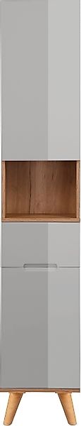 welltime Hochschrank "Lund Badschrank skandinavisches Design mit viel Staur günstig online kaufen