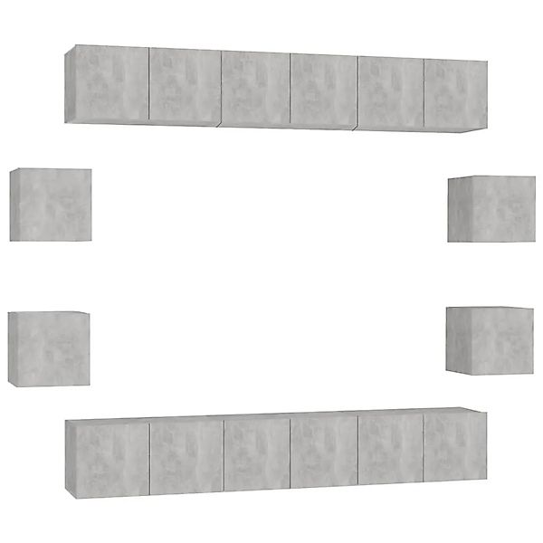 vidaXL 10-Tlg TV-Schrank-Set Betongrau Holzwerkstoff 3079067 günstig online kaufen