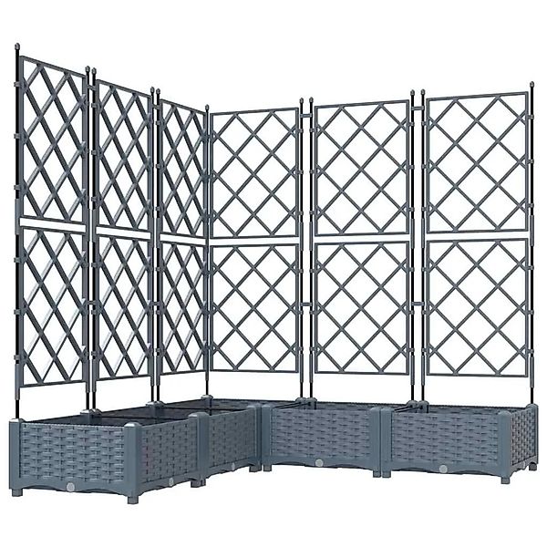 vidaXL Garten-Pflanzgefäß 5 Stk Hellgrau 120 x 120 x 125,5 cm Stahl 4200288 günstig online kaufen