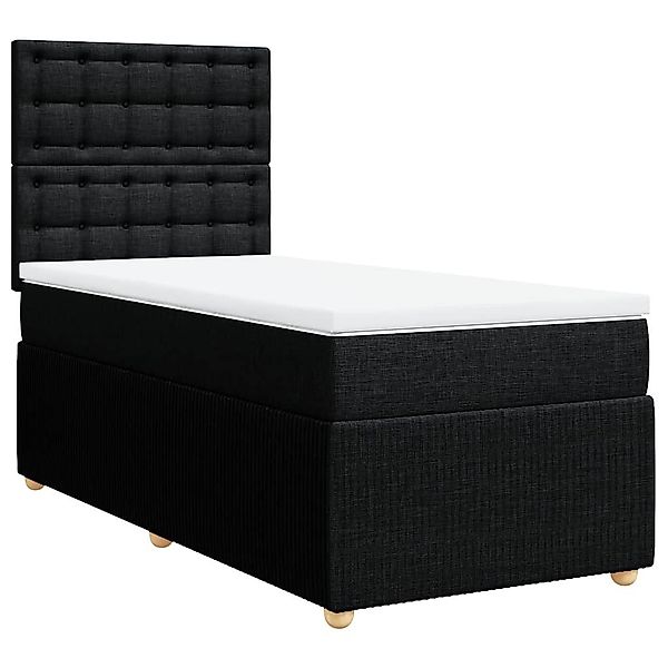 vidaXL Bett Boxspringbett mit Matratze Schwarz günstig online kaufen
