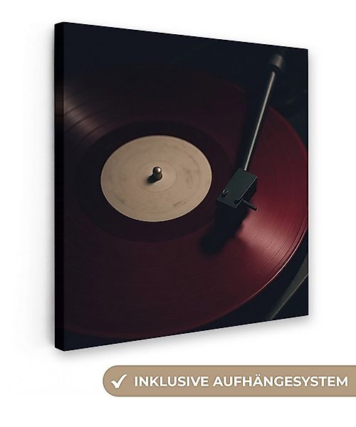 OneMillionCanvasses® Leinwandbild Schallplatte - Rot - Plattenspieler - Nad günstig online kaufen