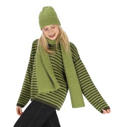 halsüberkopf Accessoires Strickpullover Streifen mit Rundhalsausschnitt günstig online kaufen