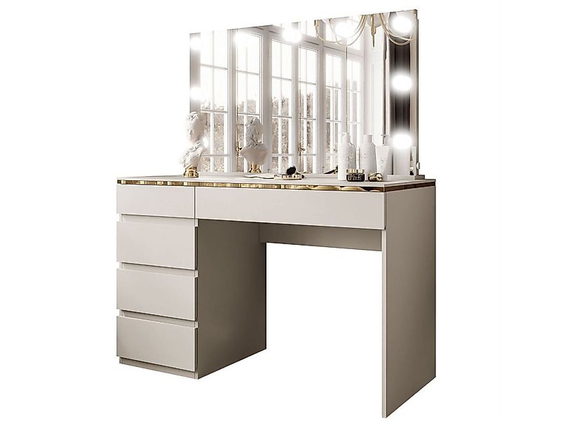 yourhouse24 Schminktisch AURORA II ELITE KASCHMIR mit Spiegel und Beleuchtu günstig online kaufen