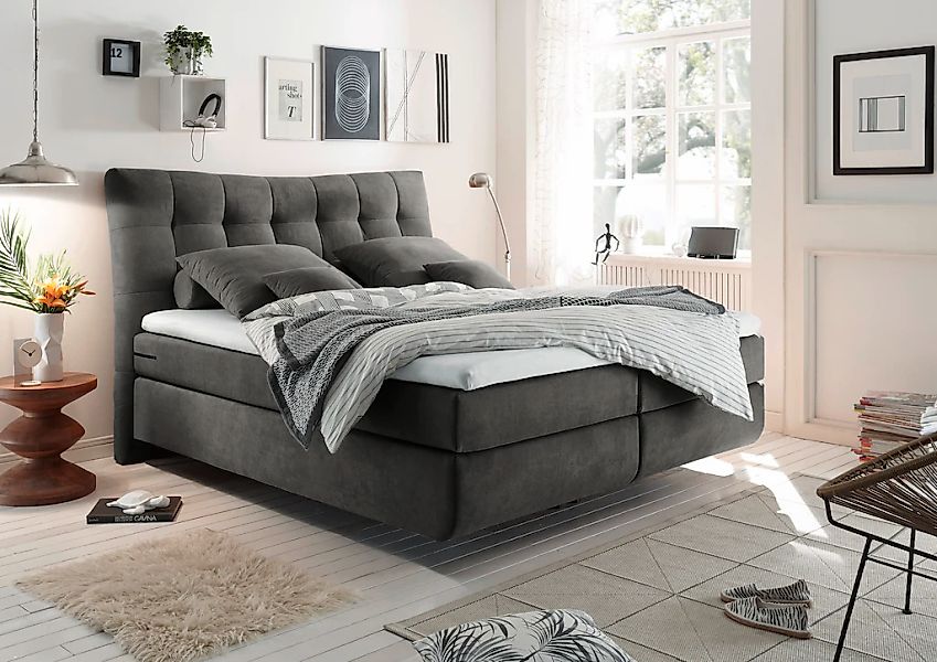 ED EXCITING DESIGN Boxspringbett "Malibu", inkl. Topper günstig online kaufen