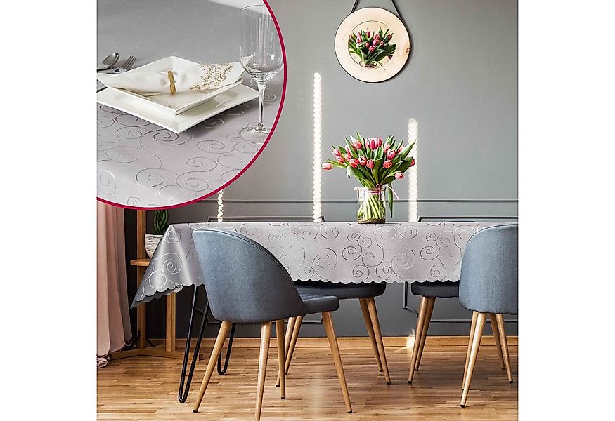 DecoHomeTextil Heimtextilmanufaktur Tischdecke Kringel Circle Tafeldecke Or günstig online kaufen