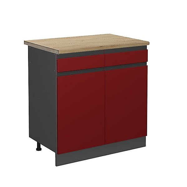 Vicco Küchenunterschrank R-Line Schubladenschrank für die Küche Rot/Anthraz günstig online kaufen