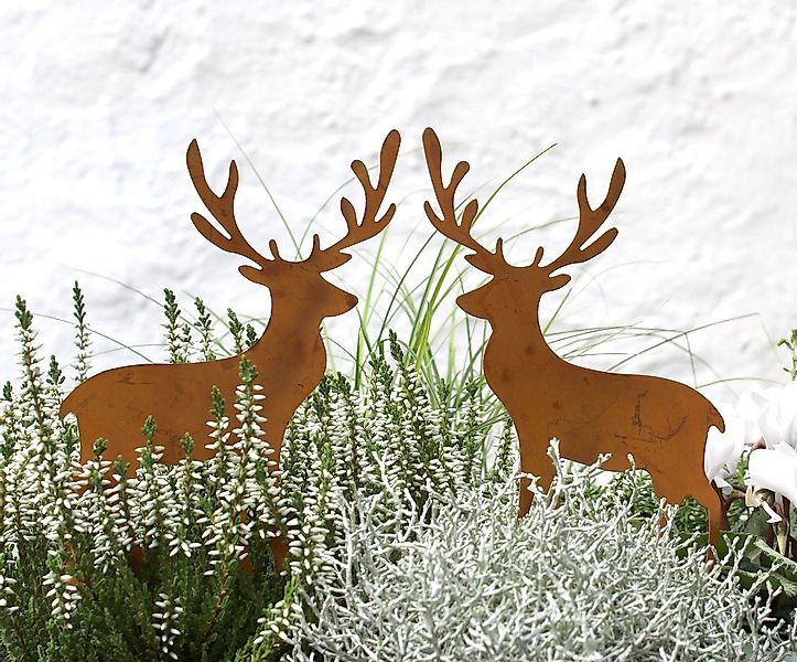 LB H&F Lilienburg Gartenstecker 2er SET Gartenstecker Hirsch Beetstecker Ga günstig online kaufen