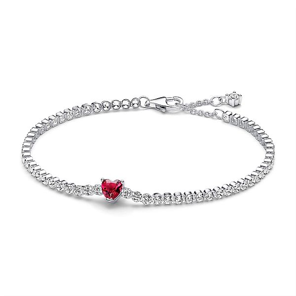 Pandora Tennisarmband Rotes Funkelndes Herz Silber günstig online kaufen