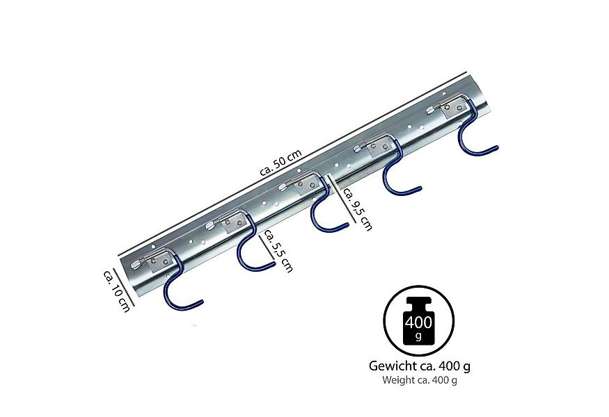 ONVAYA Gartengerätehalter Geräteleiste 50 cm Stahl, Gerätehalter, Wandhalte günstig online kaufen