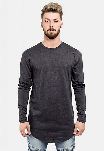 Blackskies T-Shirt Side Zip Langarm Longshirt T-Shirt Charcoal Medium günstig online kaufen