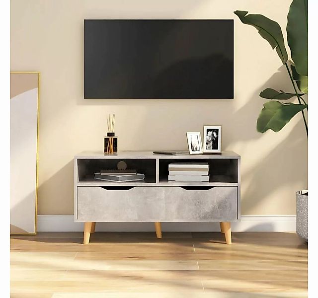 furnicato TV-Schrank Betongrau 90x40x48,5 cm Holzwerkstoff günstig online kaufen