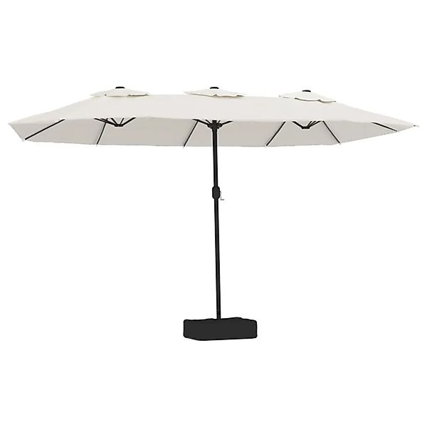 vidaXL Doppel-Sonnenschirm mit LED-Leuchten Sandweiß 449x265 cm 362953 günstig online kaufen