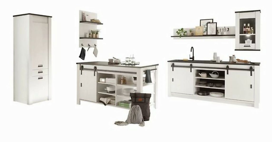 Furn.Design Küchenbuffet Stove (Küche in weiß Pinie, 6-St., komplett Set La günstig online kaufen