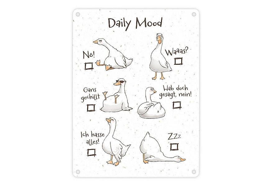 speecheese Metallschild Gilbert die Gans Metallschild in 15x20 cm mit Spruc günstig online kaufen