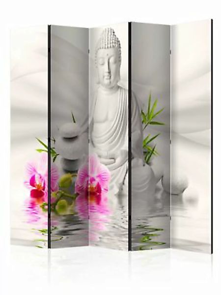 artgeist Paravent Buddha and Orchids II [Room Dividers] mehrfarbig Gr. 225 günstig online kaufen