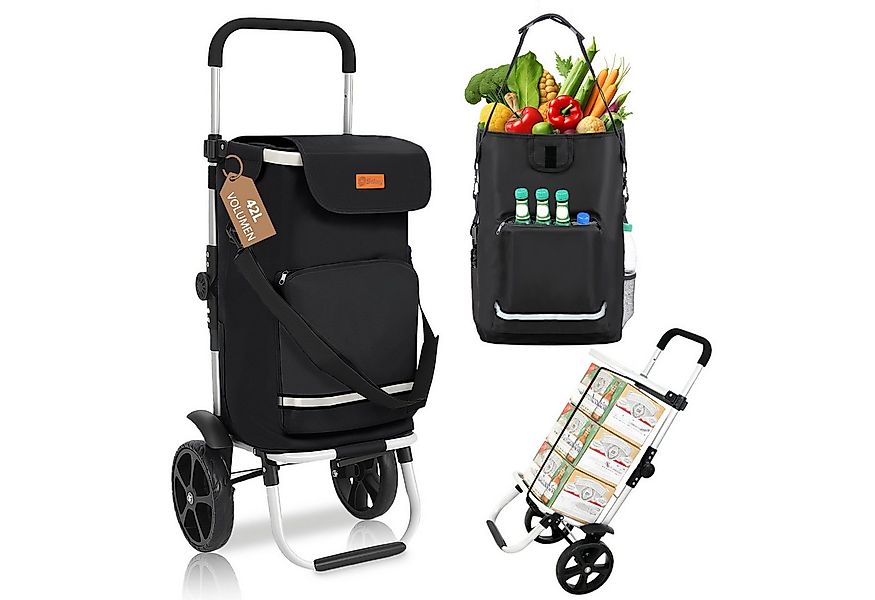 Sekey Einkaufstrolley 3-in-1 mit Kühlfach und Spanngurt, Faltbarer Einkaufs günstig online kaufen