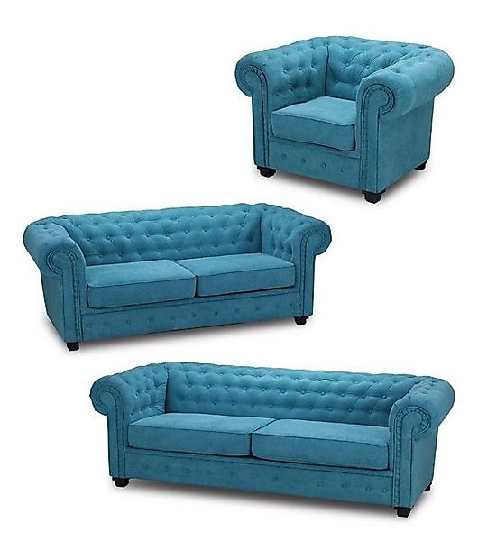 Xlmoebel Sofa Sofa-Sitzgruppe Chesterfield Polstermöbel Set Garnitur 3+2+1 günstig online kaufen