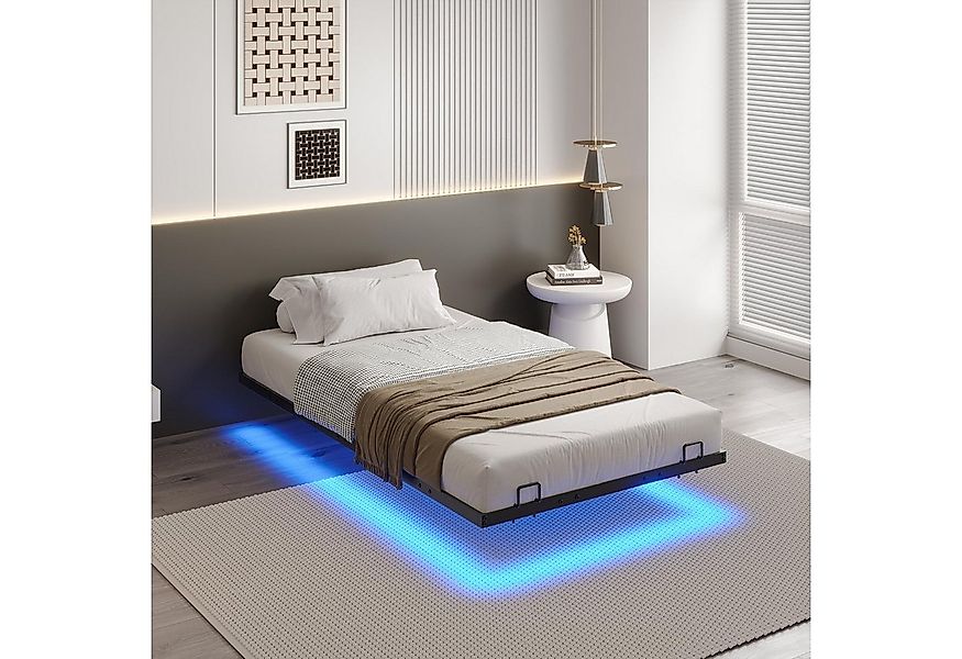 MSMASK Metallbett Schwebebett Bettgestell mit LED-Beleuchtung (Ohne Matratz günstig online kaufen