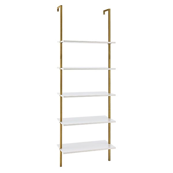 COSTWAY Leiterregal 5 Ebene Bücherregal, mit goldenem Metallrahmen, 180cm günstig online kaufen