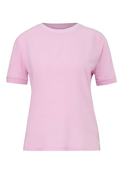 comma casual identity Kurzarmshirt T-Shirt aus Materialmix mit Rippblende L günstig online kaufen