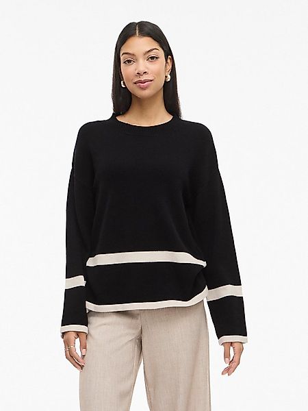 Vila Rundhalspullover VIRIL O-NECK OVERSIZE L/S KNIT TOP- NOOS Materialmix, günstig online kaufen