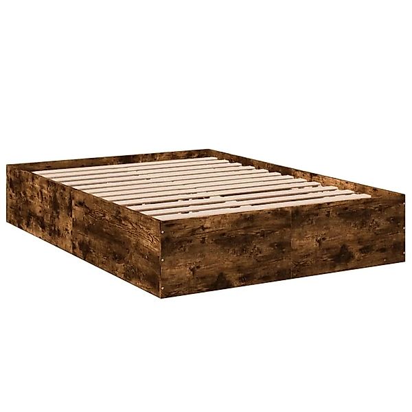 vidaXL Bettgestell Räuchereiche 135x190 cm Holzwerkstoff 3281039 günstig online kaufen