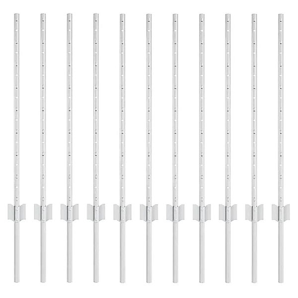 vidaXL Zaunpfosten 11 Stk Silber 80 cm Stahl 42006295 günstig online kaufen
